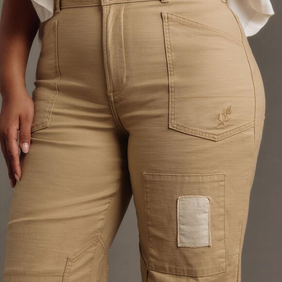 089  Pilcro The Wanderer Mid Rise Relaxed Leg Jeans Patchwork Edit NWOT Size 32 - Picture 5 of 10